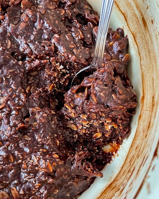 Newfoundland Snowballs mixture in a plastic bowl after it has been chilled