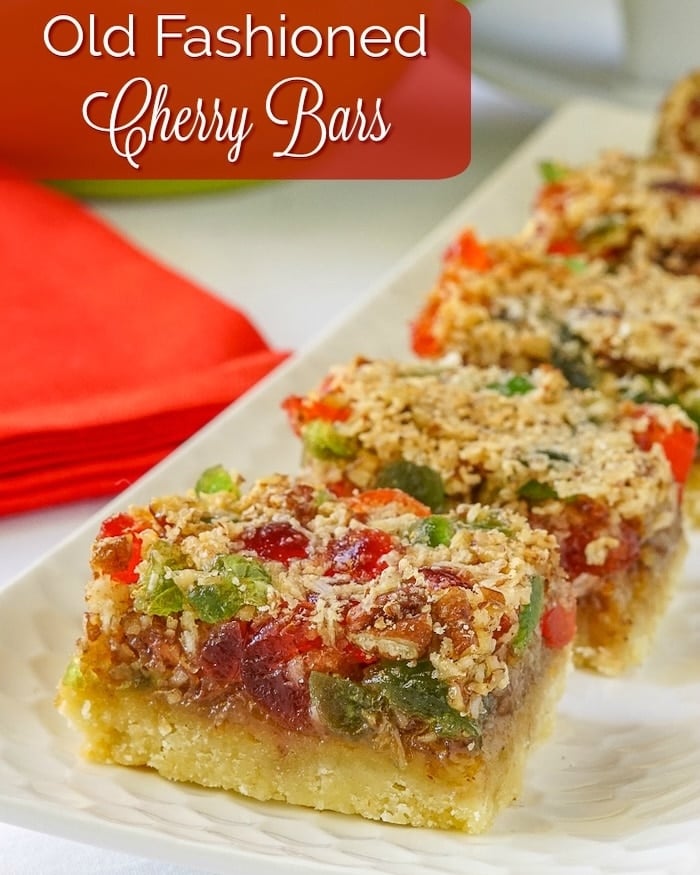 Old Fashioned Cherry Bars photo with title text for social media