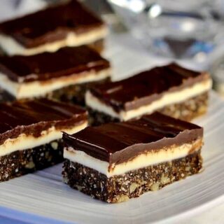 Chocolate Mint Nanaimo Bars square cropped photo for Google featured image.