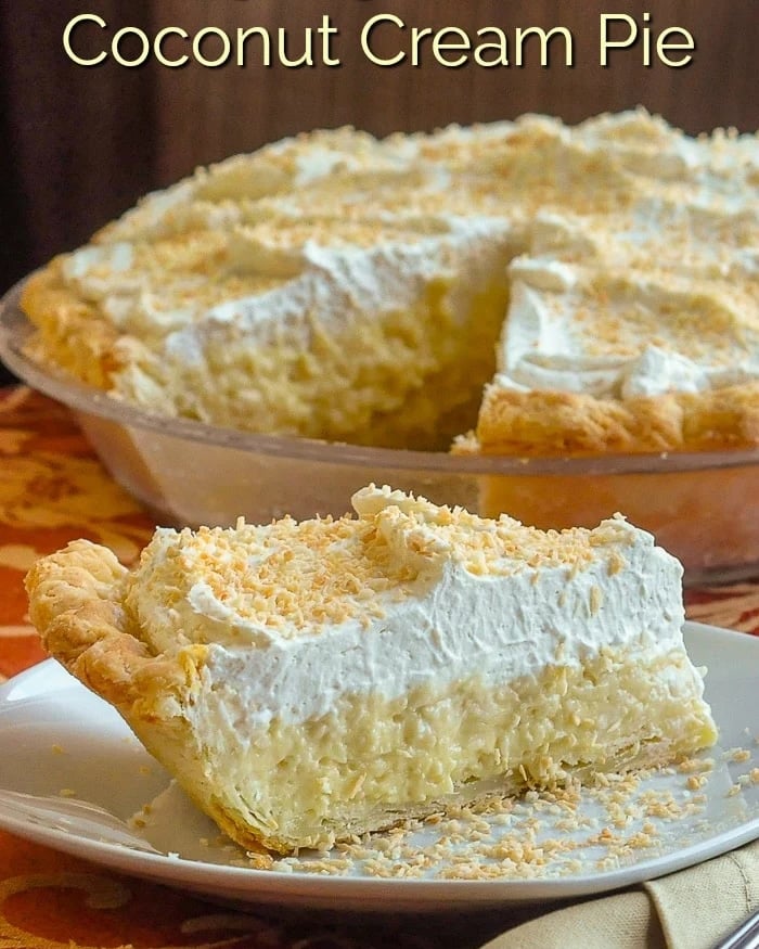 Coconut Cream Pie Image with title text for social media posts.
