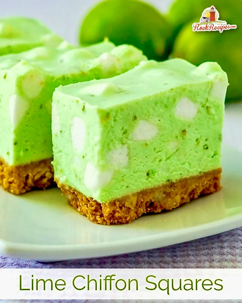 Lime Chiffon Squares photo with title text for social media posts.