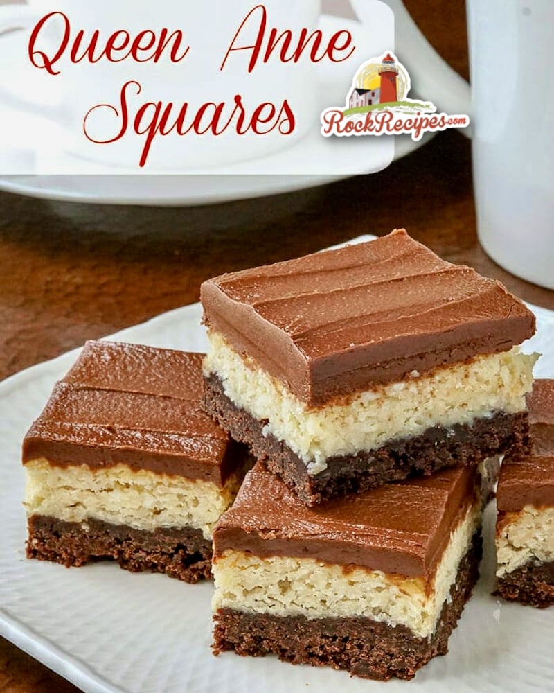 Queen Anne Squares photo with text overlay for social media posts