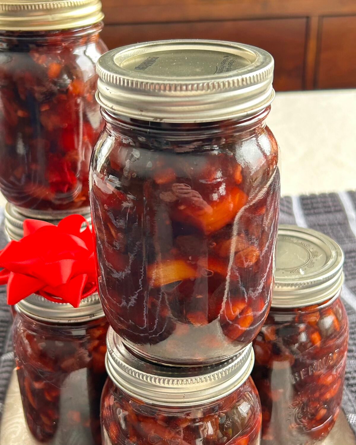 Close up photo of one completed bottle