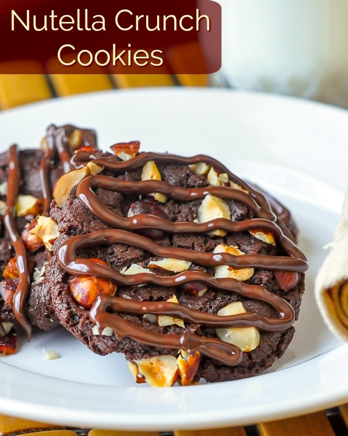 Nutella Crunch Cookies photo with title text for Pinterest