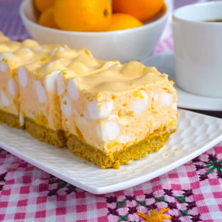 Orange Creamsicle Chiffon Squares close up for featured image