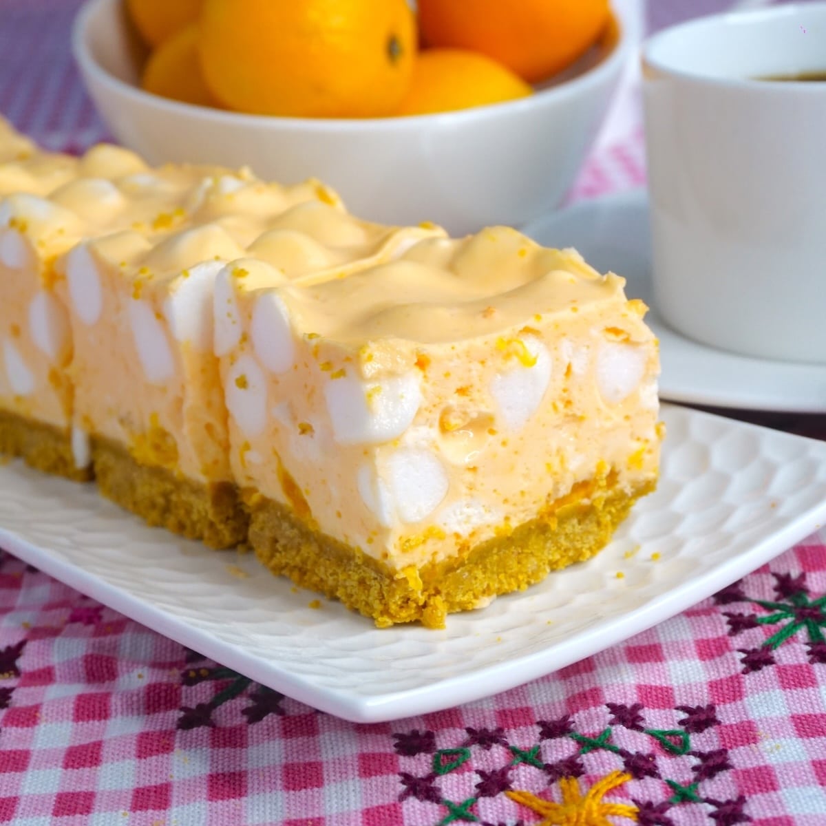 Orange Creamsicle Chiffon Squares close up for featured image