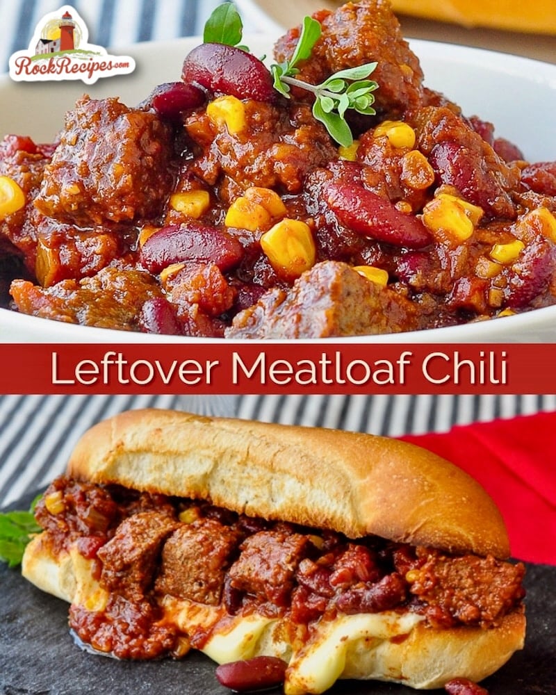 Chipotle Meatloaf Chili photo collage with title text for Pinterest and social media posts.