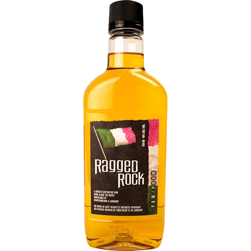 Stock Photo of a bottle of Ragged Rock Rum.