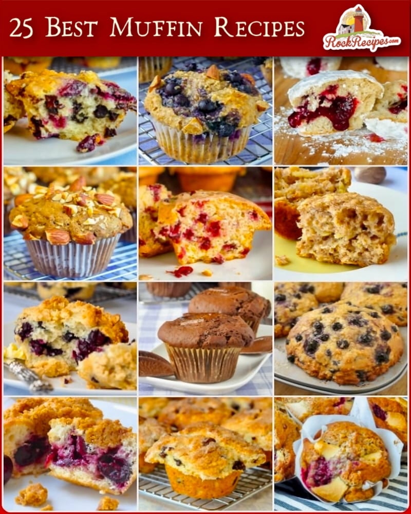 Best Muffin Recipes collage with title text and logo branding added for social media posts