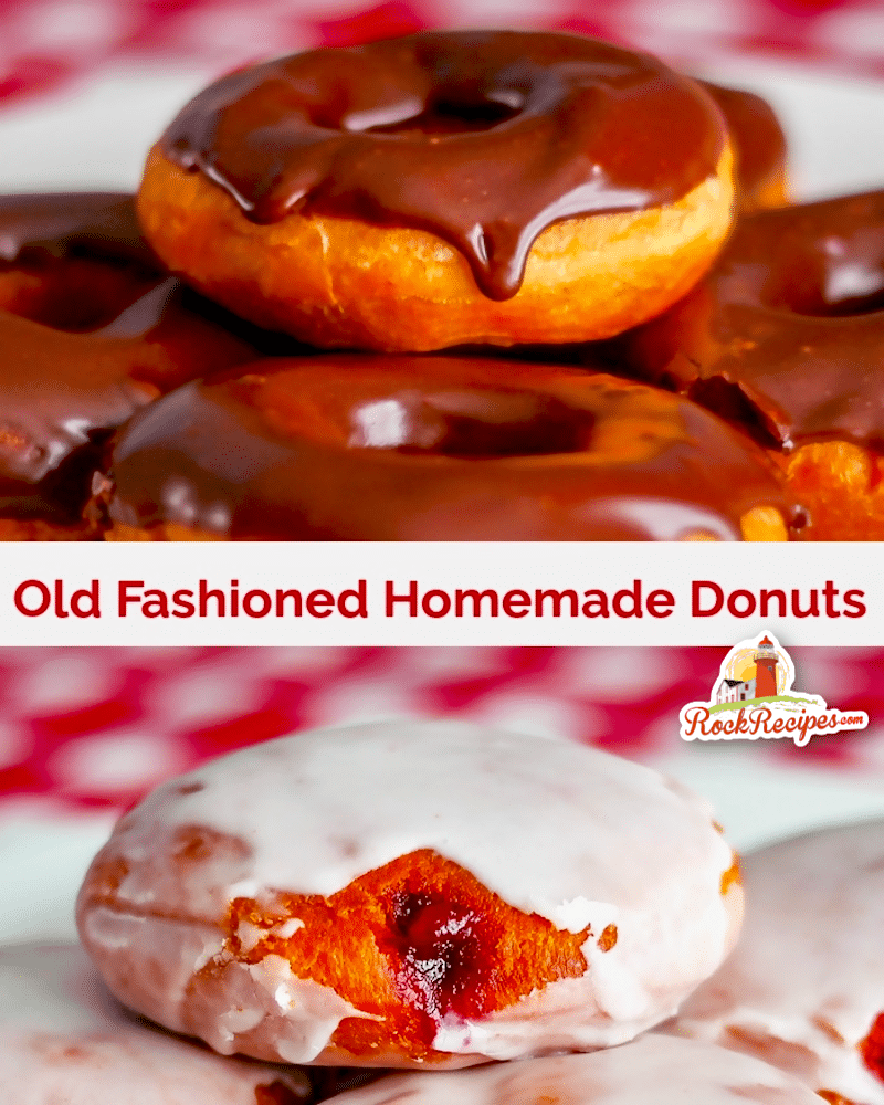 Homemade donuts image with title text 4:5 ratio for social media posts