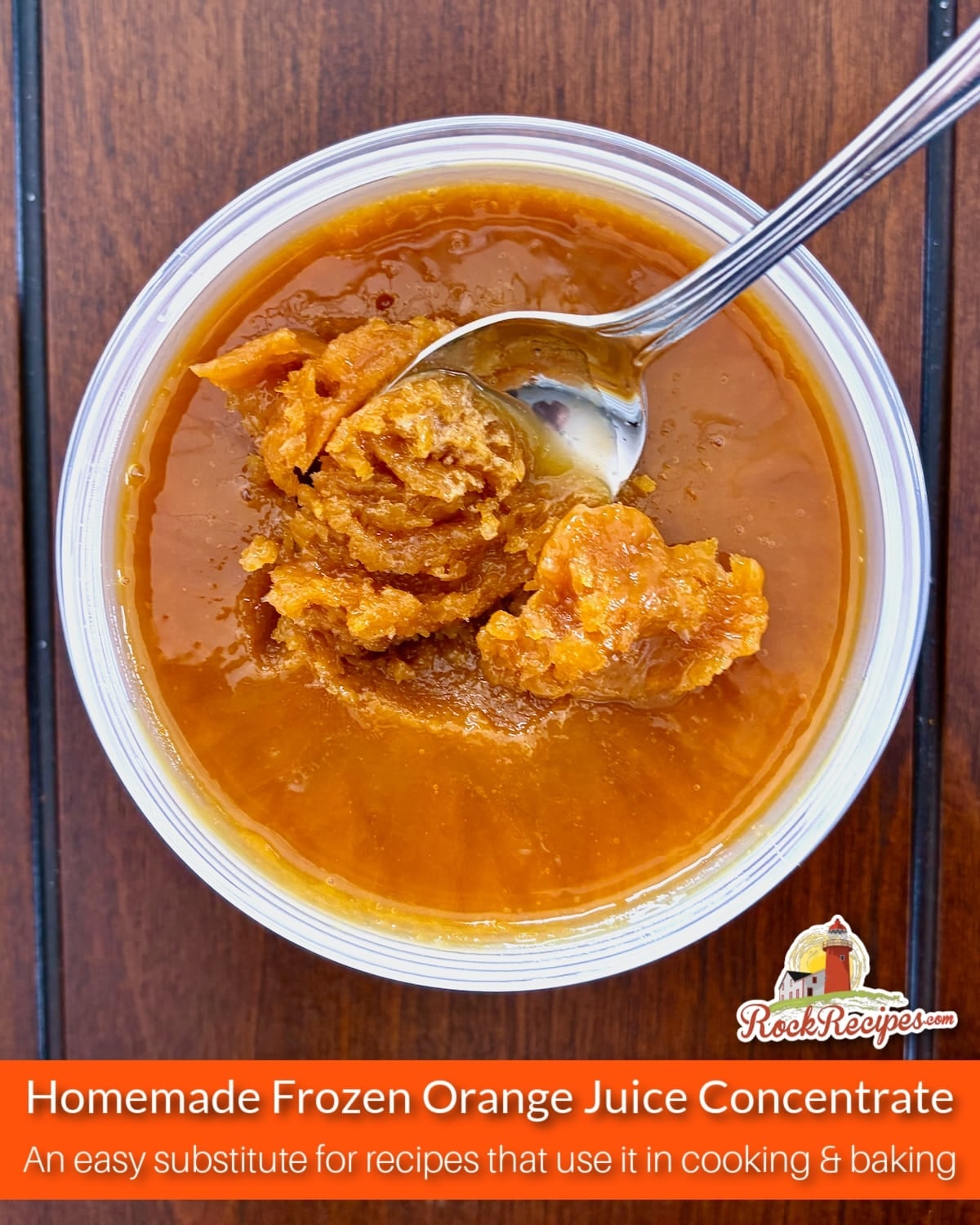 Homemade Orange Juice Concentrate photo with title text added for social media posts.