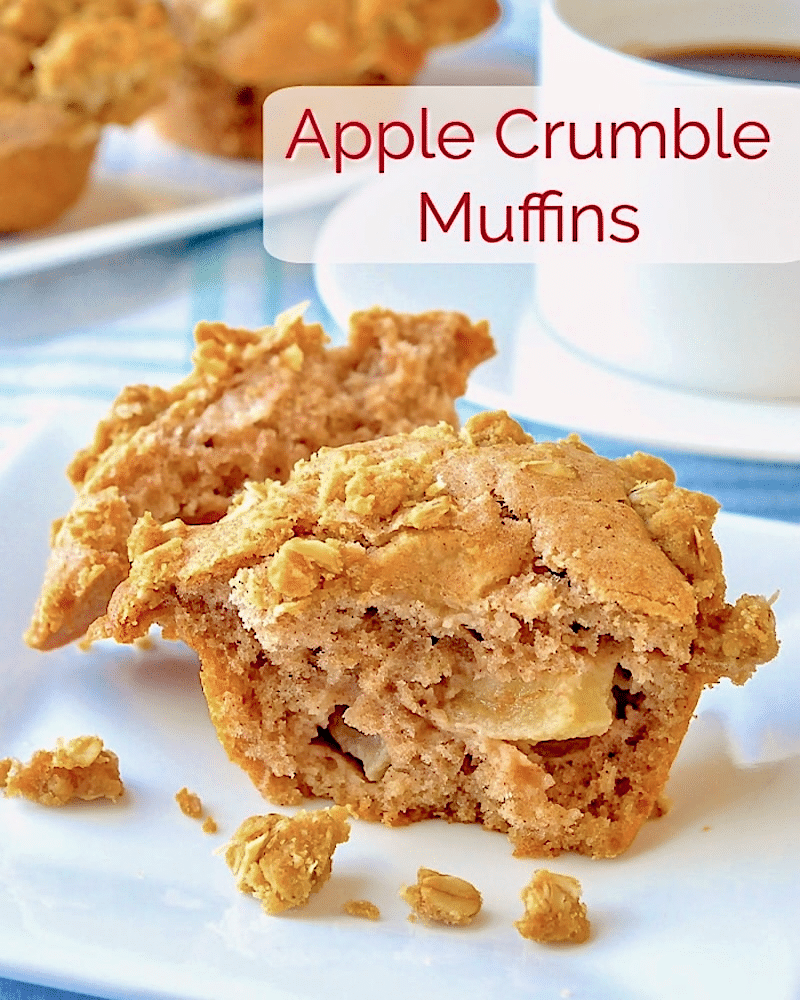 Apple Crumble&aring;&ccedil; Muffins photo with title text for social media posts.