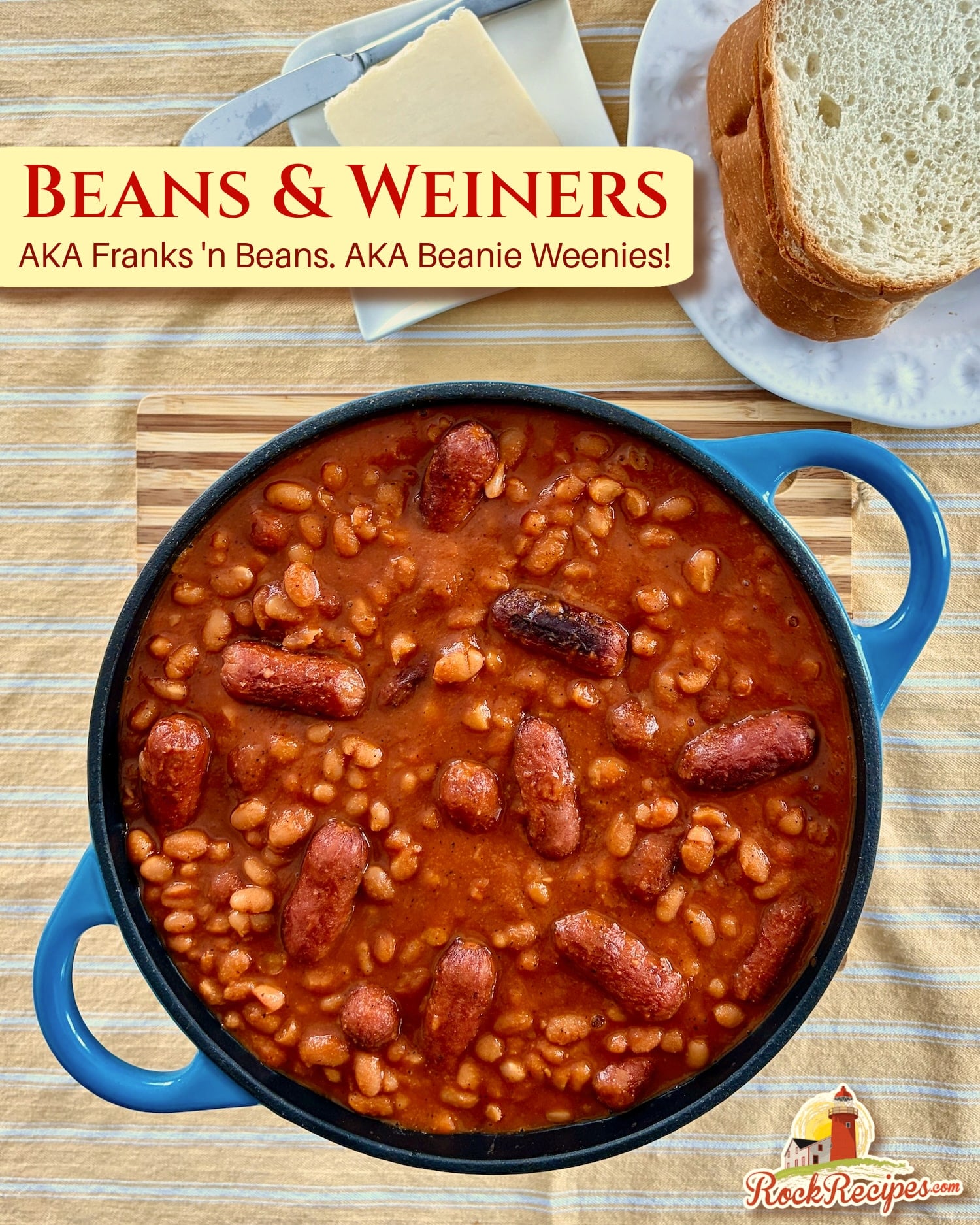 Beans and Weiners with title text added for Social Media Posts