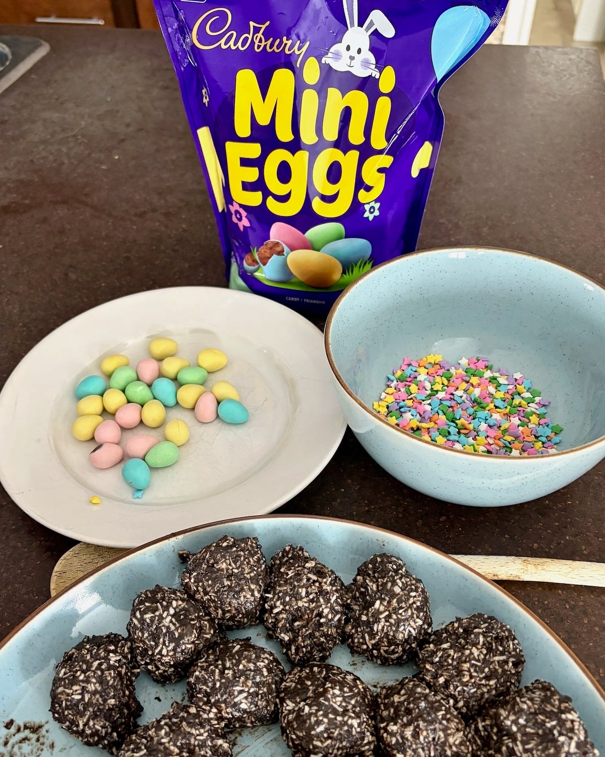 Photo of rolled Easter Bunny Farts ready to be rolled.