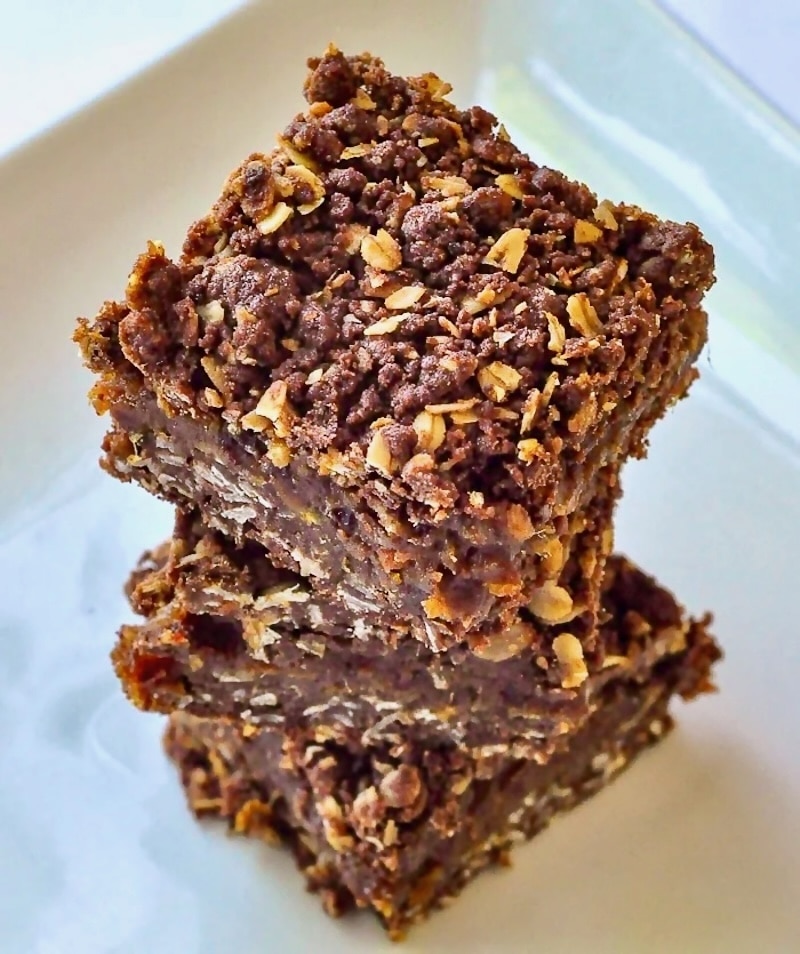 Chocolate Orange Date Crumbles photo of stacked cookie squares