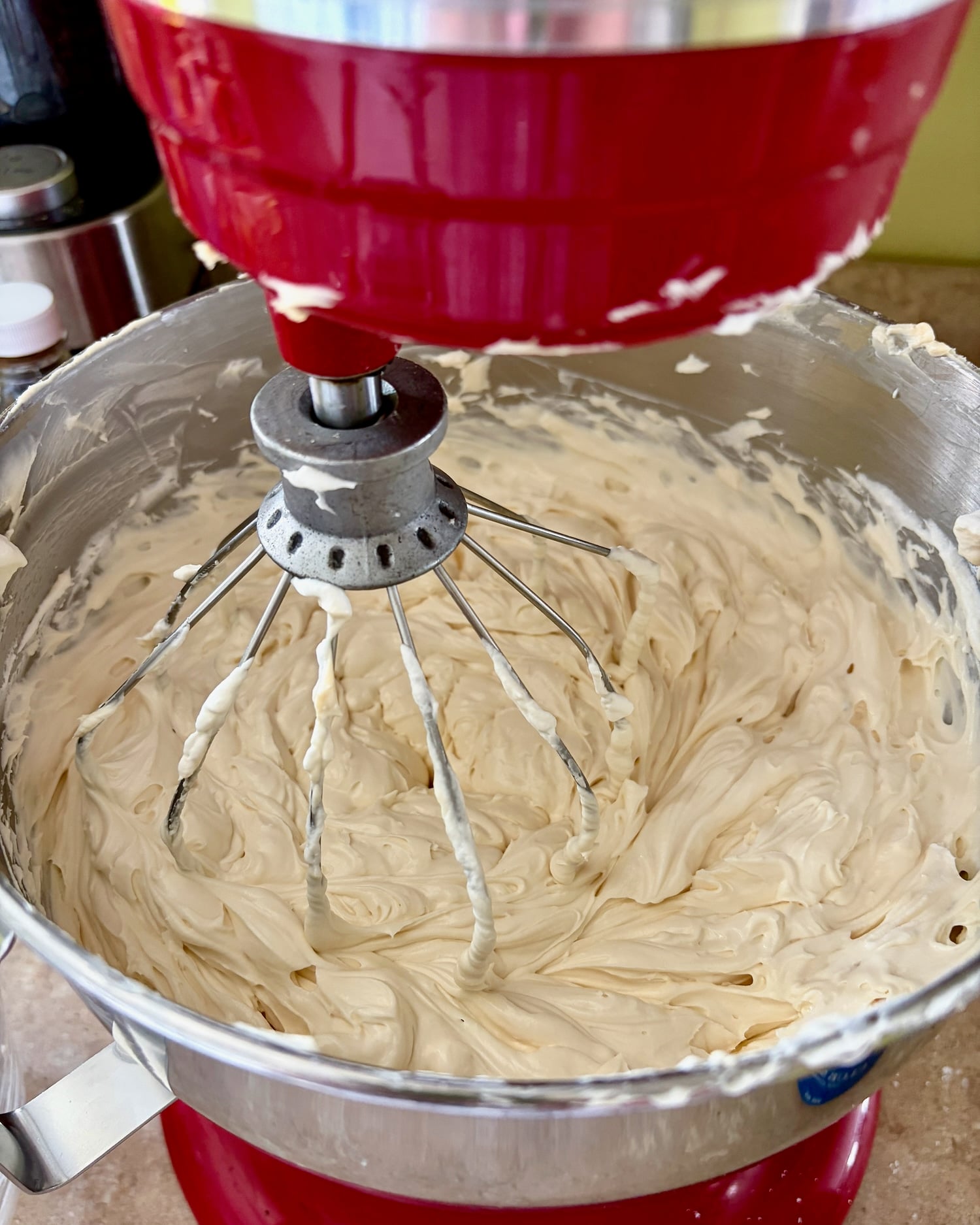Whip in the cream until perfectly fluffy and smooth.