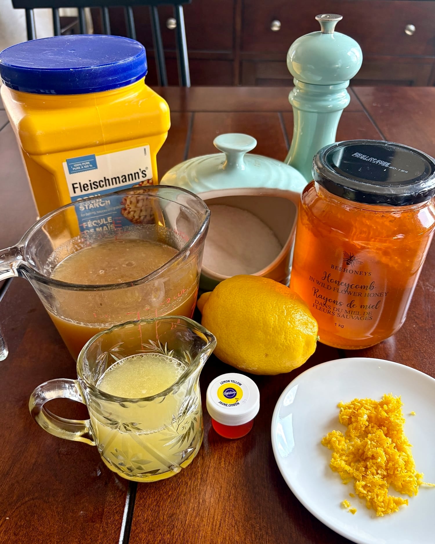 All the ingredients for the Best Lemon Sauce.