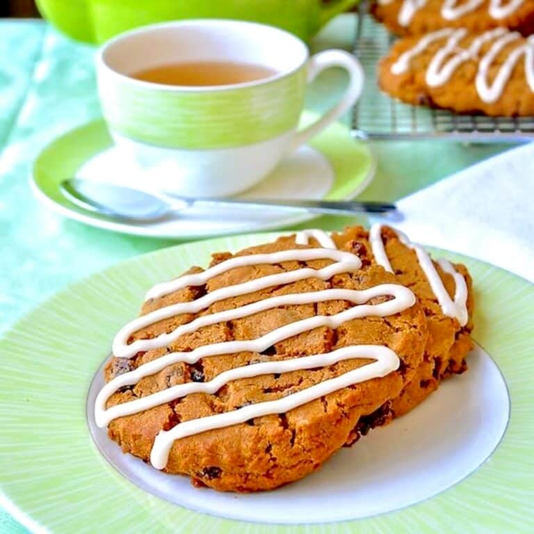 Molasses Raisin Biscuit Cookies. Photo with te for featured image.