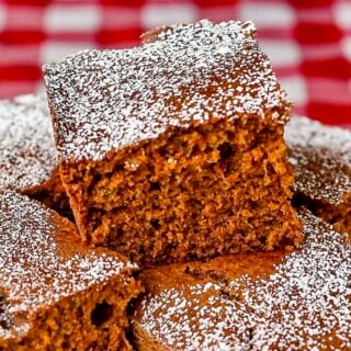 Sweet Potato Snack Cake close up photo of one piece if cake