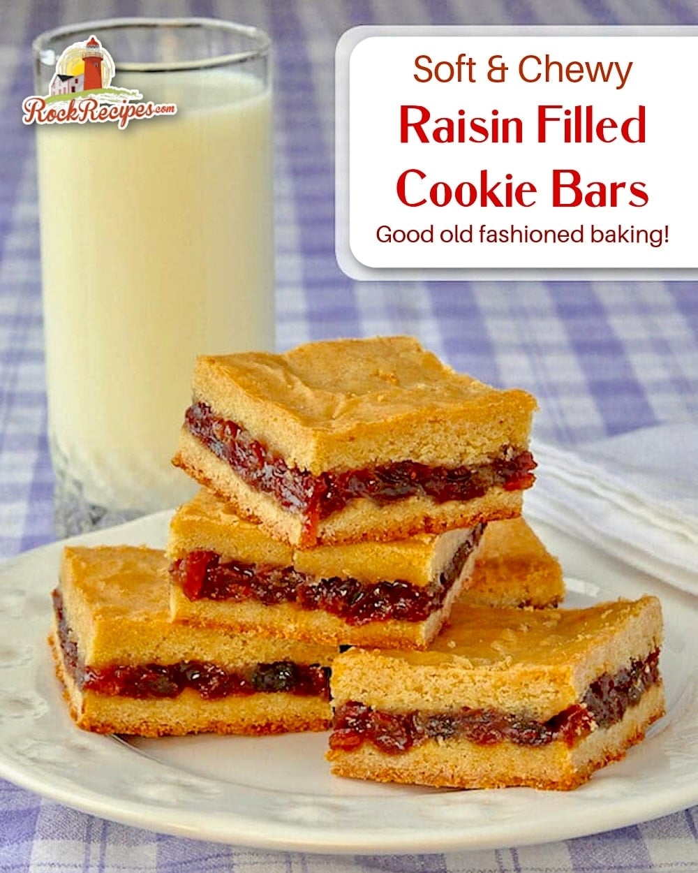 Raisin Filled Cookies image with title text for social media posts.