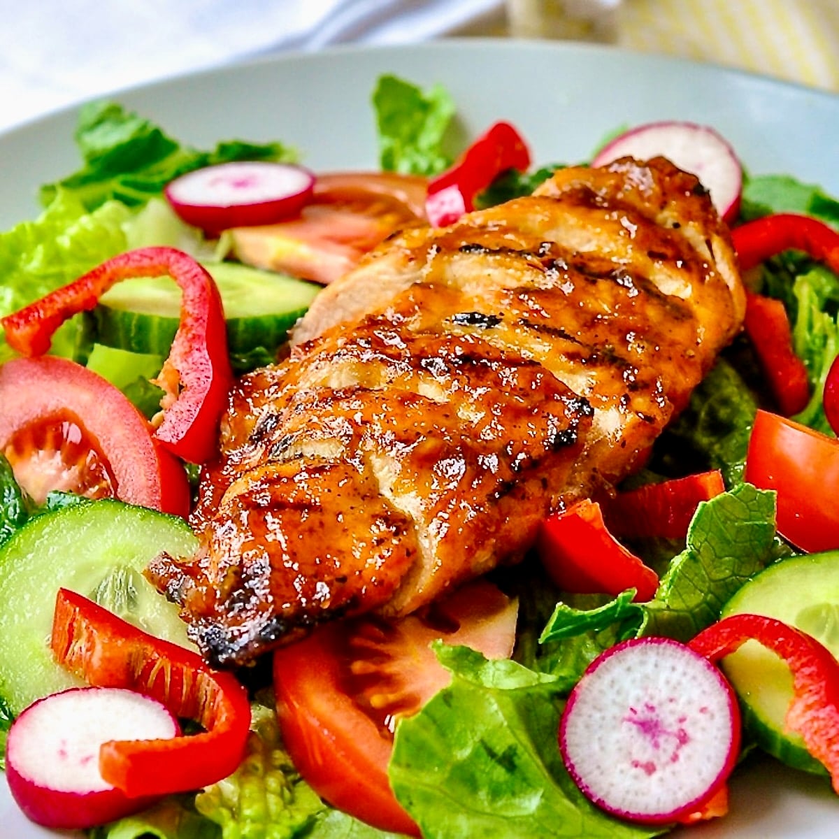 Roasted Pineapple Barbecue Sauce on grilled chicken fir Google featured image.
