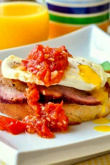 Smoked pork breakfast sandwich close up image for featured Image