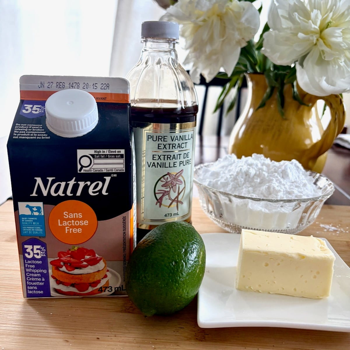 Photo of ingredients needed for the glaze.