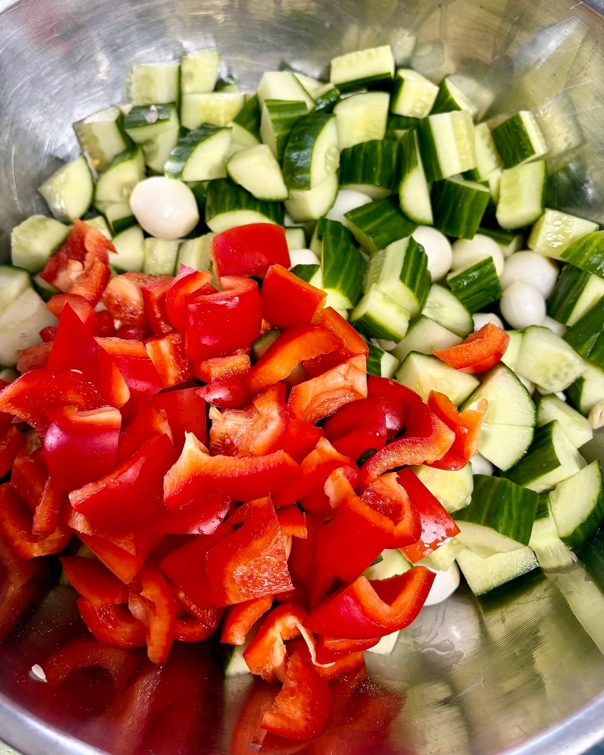 Photo of chopped veggies.
