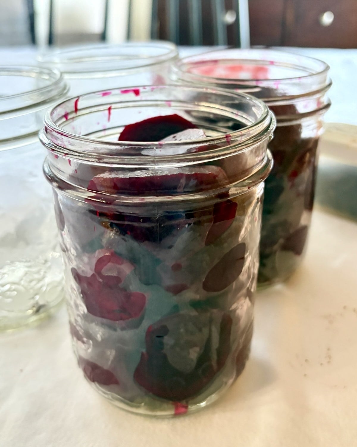 photo of cooked beets added to bottles