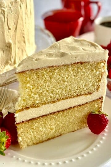 Photo of Vanilla Cloud Cake for google featured image.