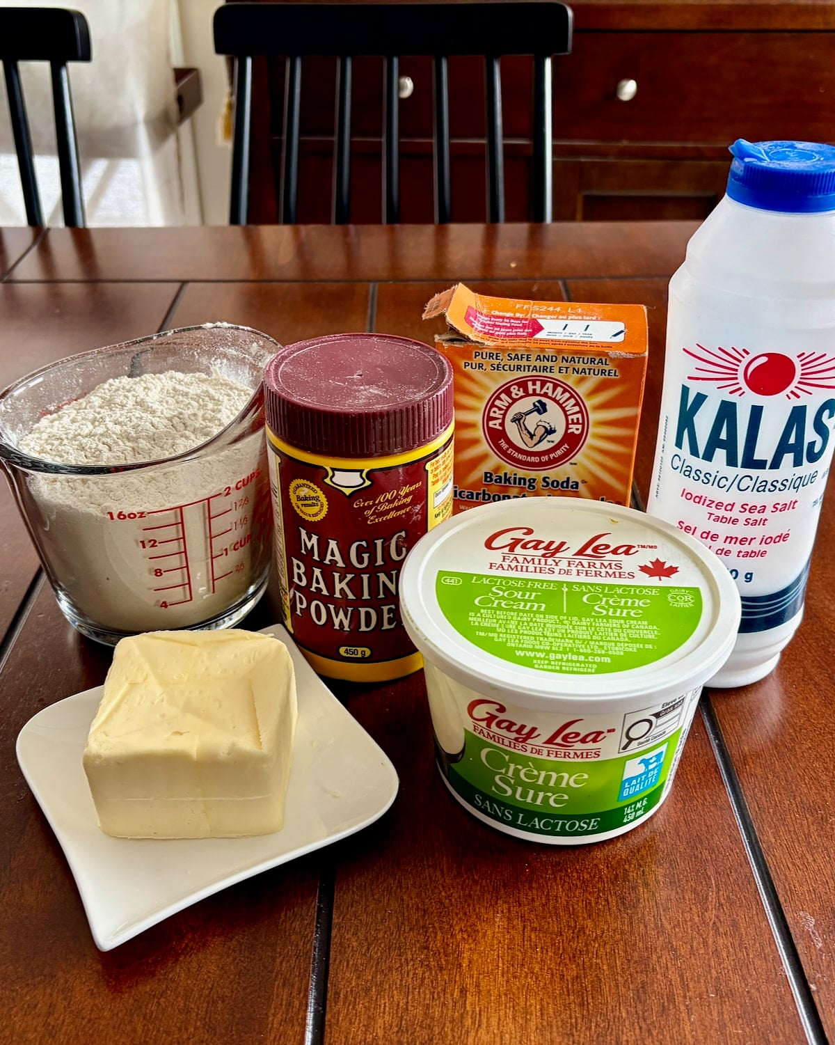 Ingredients for Flaky Sour Cream Biscuits