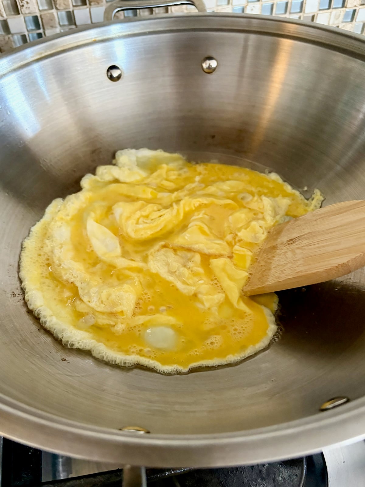 Photo of egg being scrambled