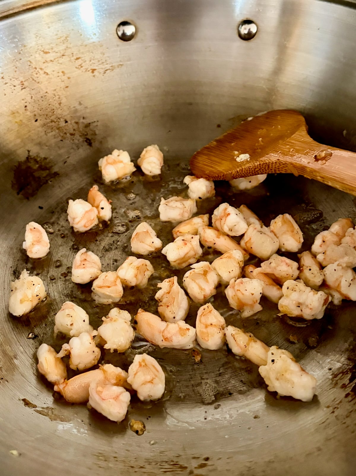 photo of cooking shrimp pieces.