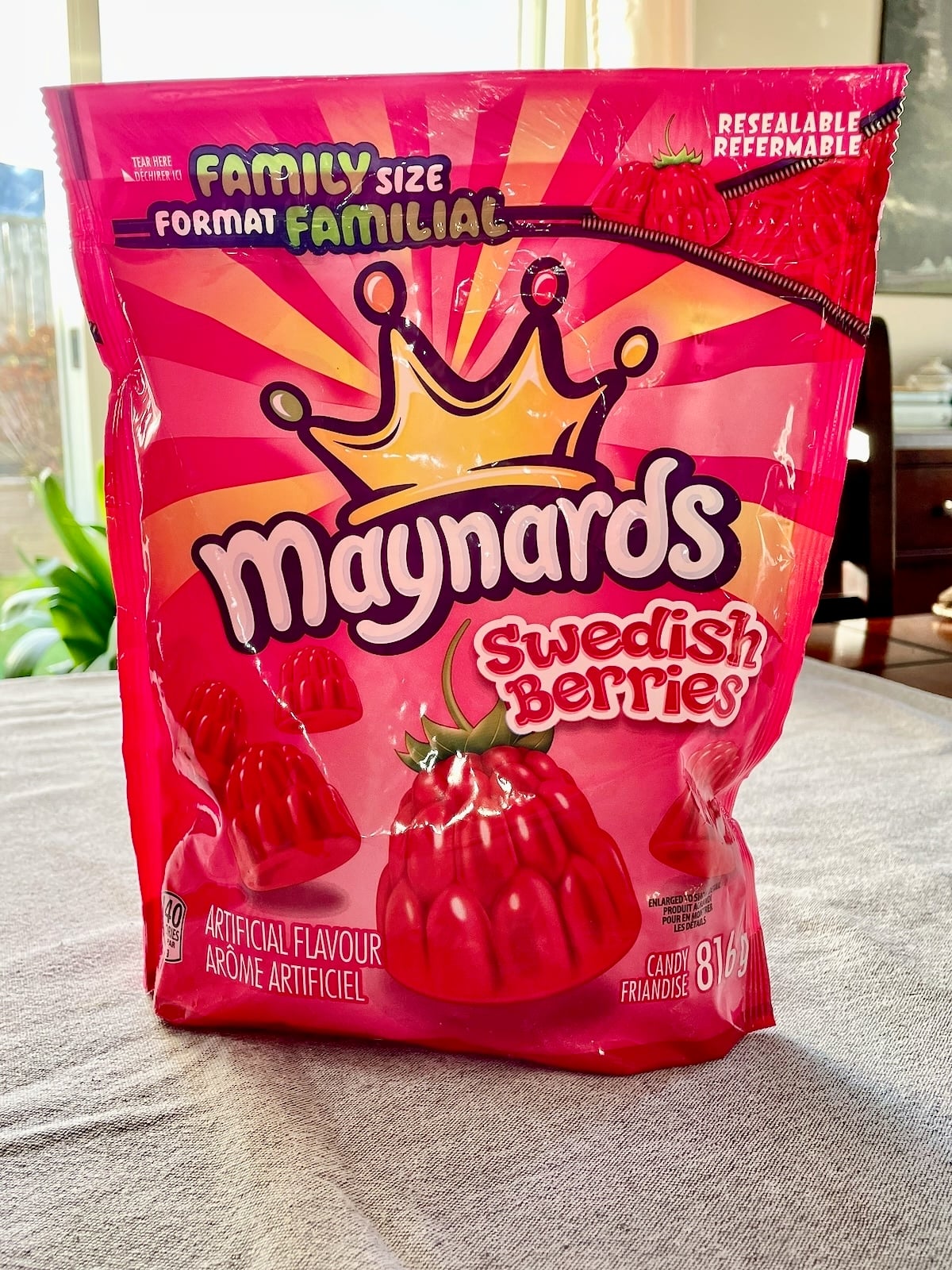 Photo of a package of Maynards brand Swedish Berries.