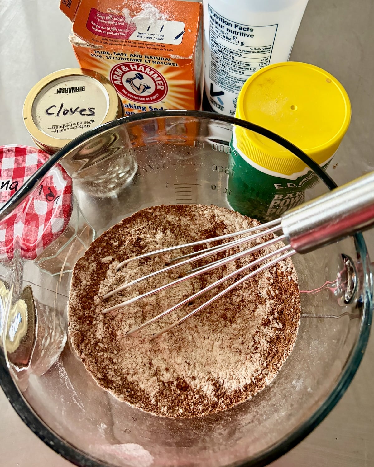 Photo of all the dry ingredients whisked together.