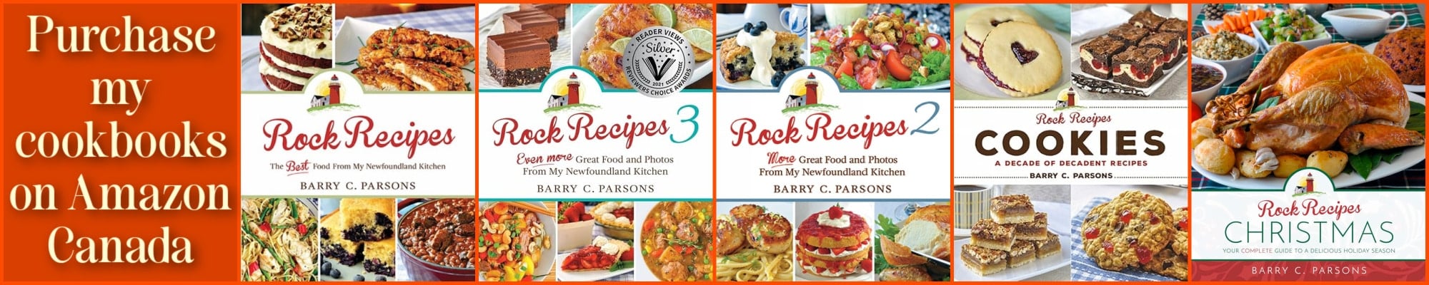 Advertisng Banner for Rock Recipes 5 cookbooks on Amazon Canada
